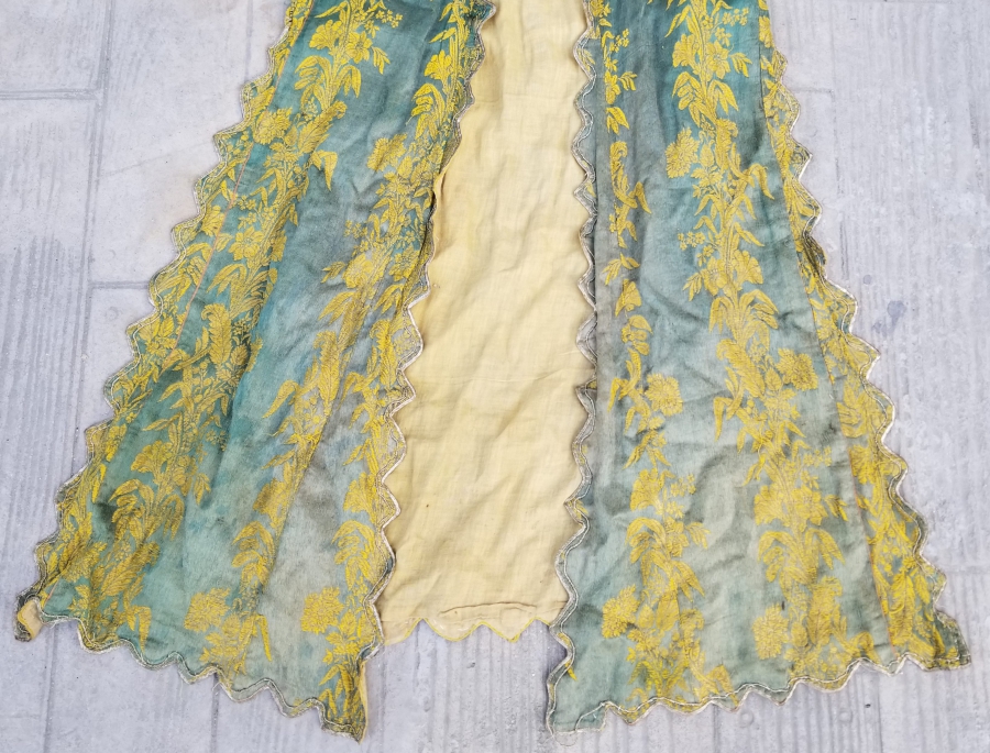 OSMANLI DÖNEMİ İPEK ELMASİYE HEREKE DOKUMASI GELİN ÜÇETEĞİ