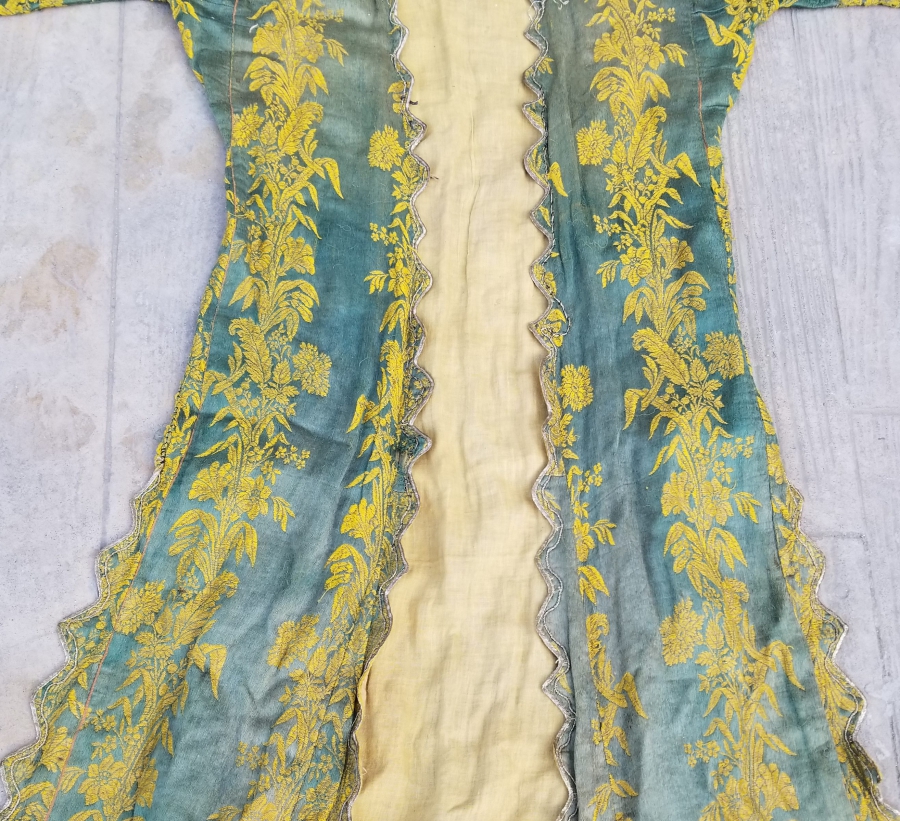 OSMANLI DÖNEMİ İPEK ELMASİYE HEREKE DOKUMASI GELİN ÜÇETEĞİ