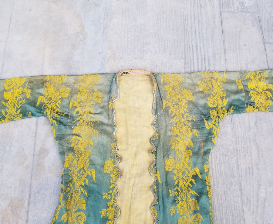 OSMANLI DÖNEMİ İPEK ELMASİYE HEREKE DOKUMASI GELİN ÜÇETEĞİ