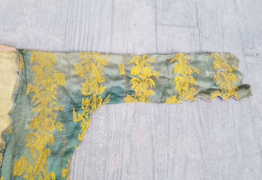 OSMANLI DÖNEMİ İPEK ELMASİYE HEREKE DOKUMASI GELİN ÜÇETEĞİ