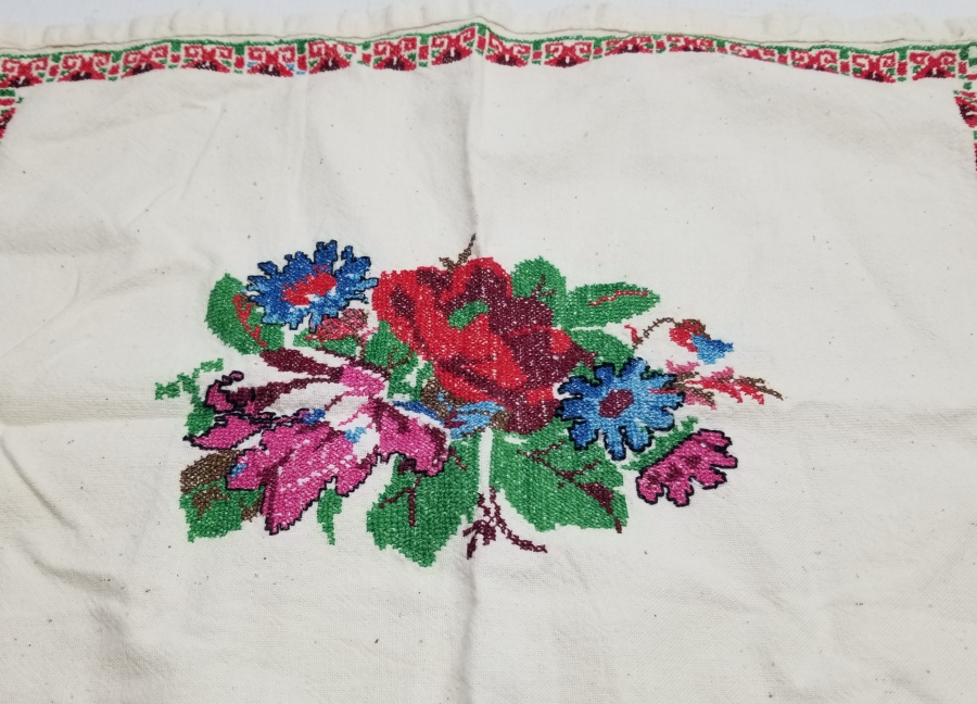 OSMANLI DÖNEMİ KANAVİÇE İŞÇİLİKLİ NADİR YÜZ GÖRÜMLÜLÜĞÜ BOHÇASI