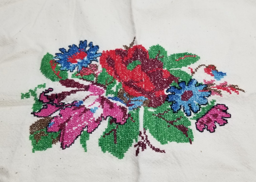 OSMANLI DÖNEMİ KANAVİÇE İŞÇİLİKLİ NADİR YÜZ GÖRÜMLÜLÜĞÜ BOHÇASI