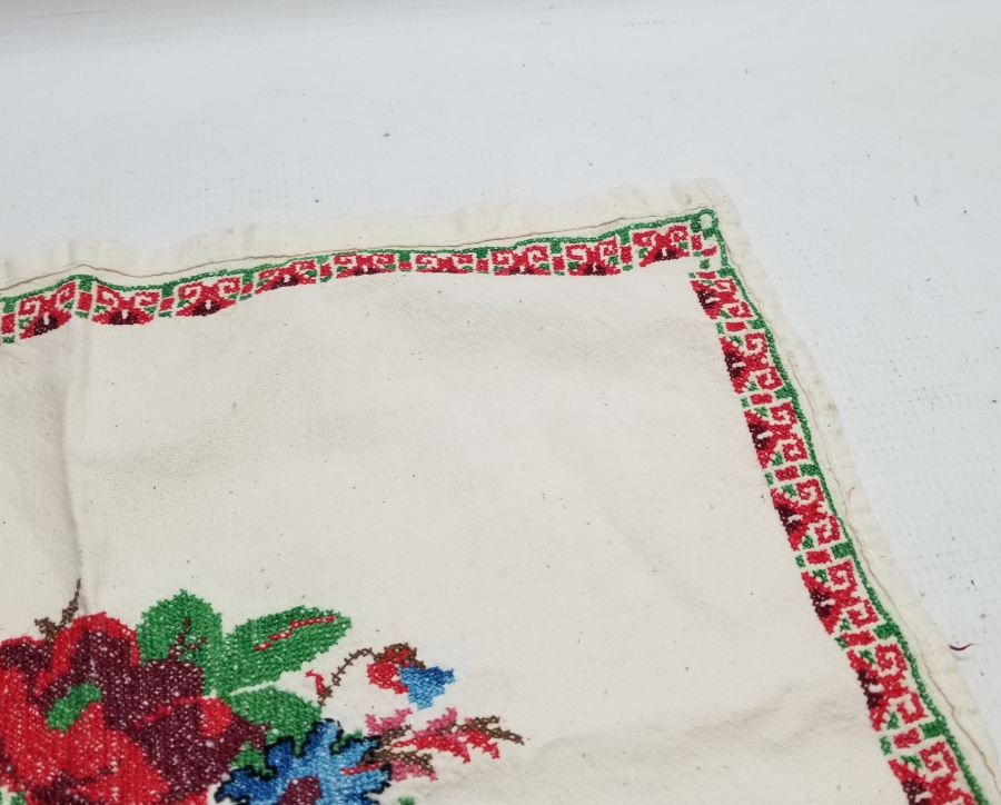 OSMANLI DÖNEMİ KANAVİÇE İŞÇİLİKLİ NADİR YÜZ GÖRÜMLÜLÜĞÜ BOHÇASI