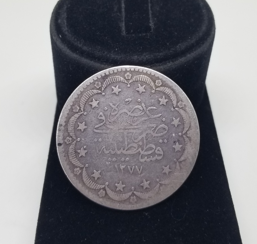 SULTAN ABDÜLAZİZ DÖNEMİ 1277/14 GÜMÜŞ 20 KURUŞ MECİDİYE PARA