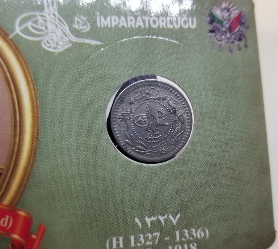 MEHMET REŞAT HAN DÖNEMİ KOLEKSİYONLUK NİKEL 5 PARA