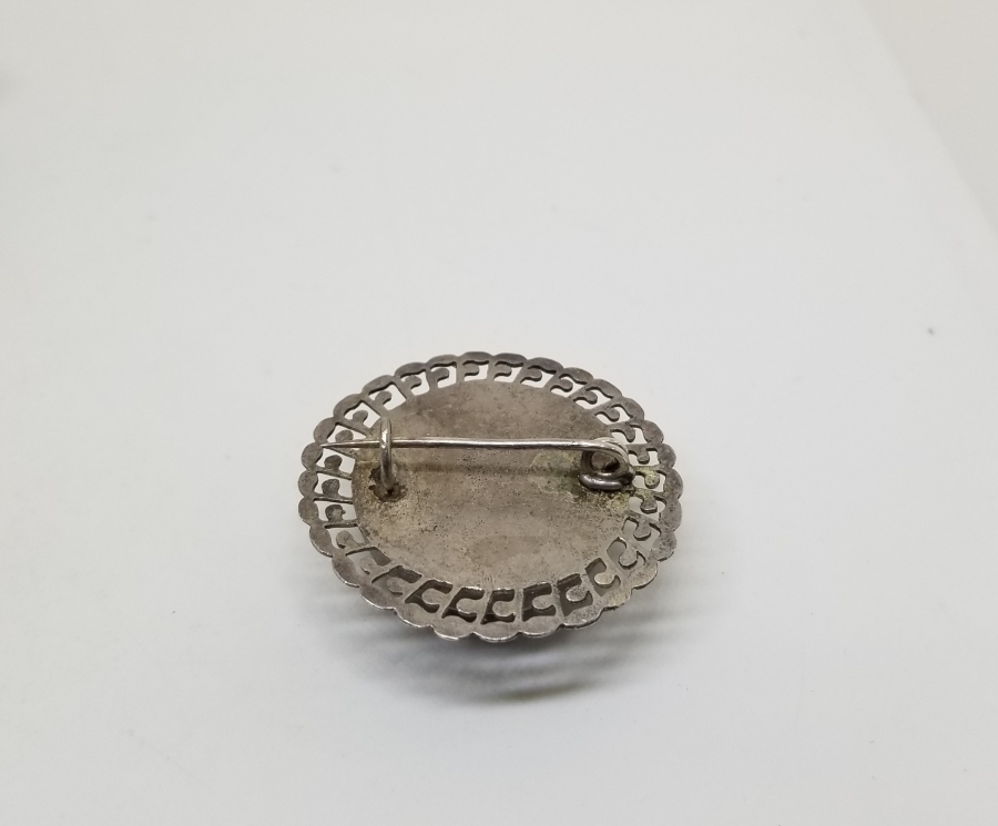 TESTERE İŞÇİLİKLİ ÖZEL YAPIM GÜMÜŞ BROŞ