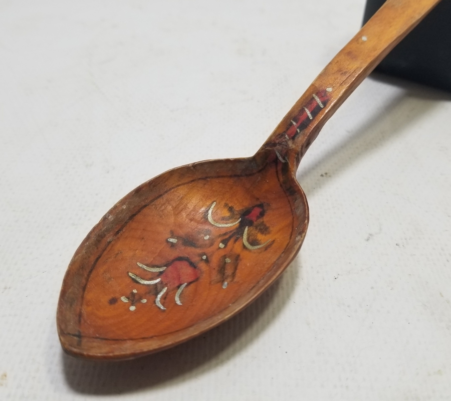 OSMANLI DÖNEMİ EL BOYAMA TAHTA KAŞIK