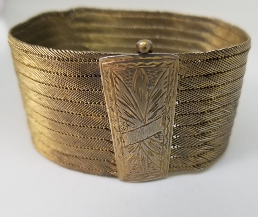 ÜZERİ KALEM İŞÇİLİKLİ OSMANLI DÖNEMİ TRABZON İŞİ HASIR ÖRME GELİN BİLEZİĞİ