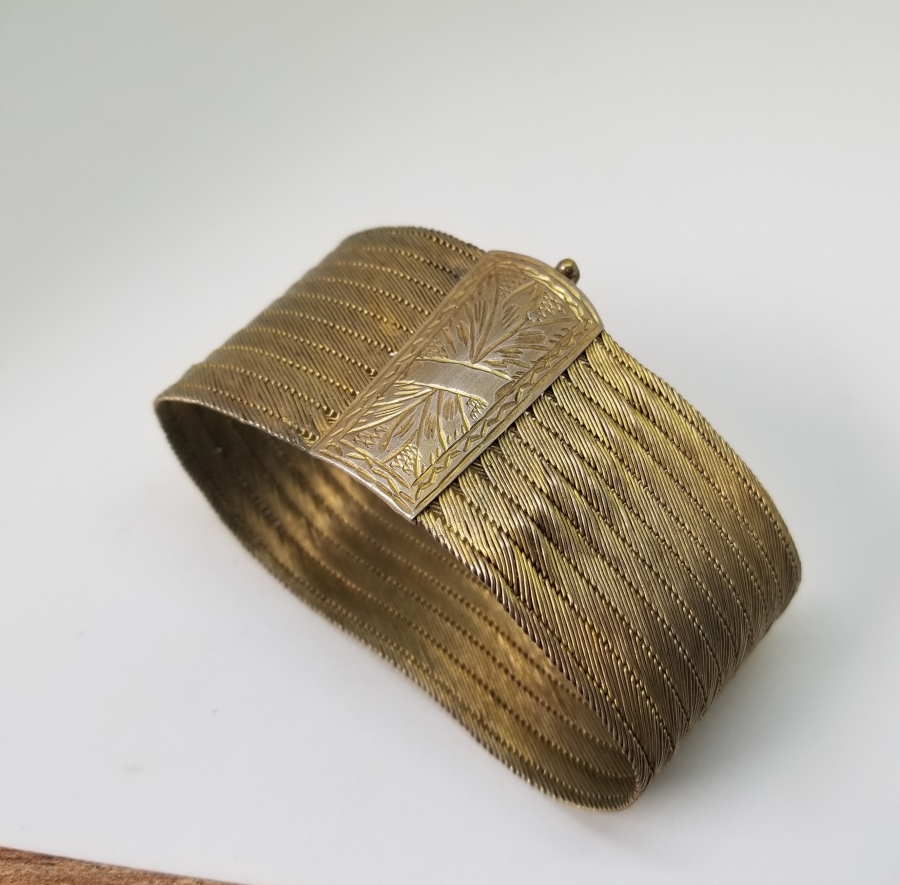 ÜZERİ KALEM İŞÇİLİKLİ OSMANLI DÖNEMİ TRABZON İŞİ HASIR ÖRME GELİN BİLEZİĞİ