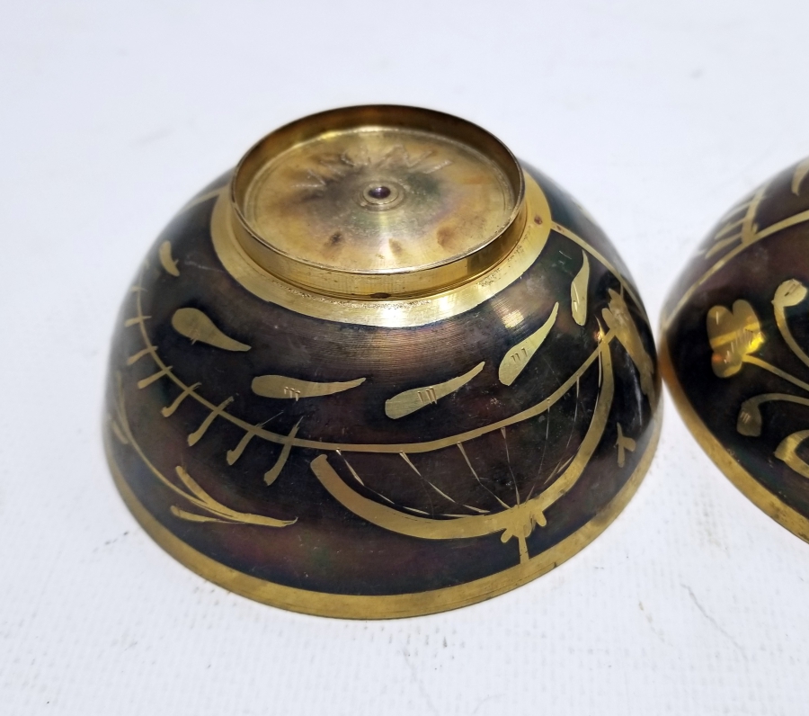 İÇ KISMI AYETLİ ANTİKA ÇİFT ŞİFA TASI