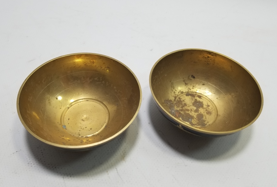 İÇ KISMI AYETLİ ANTİKA ÇİFT ŞİFA TASI