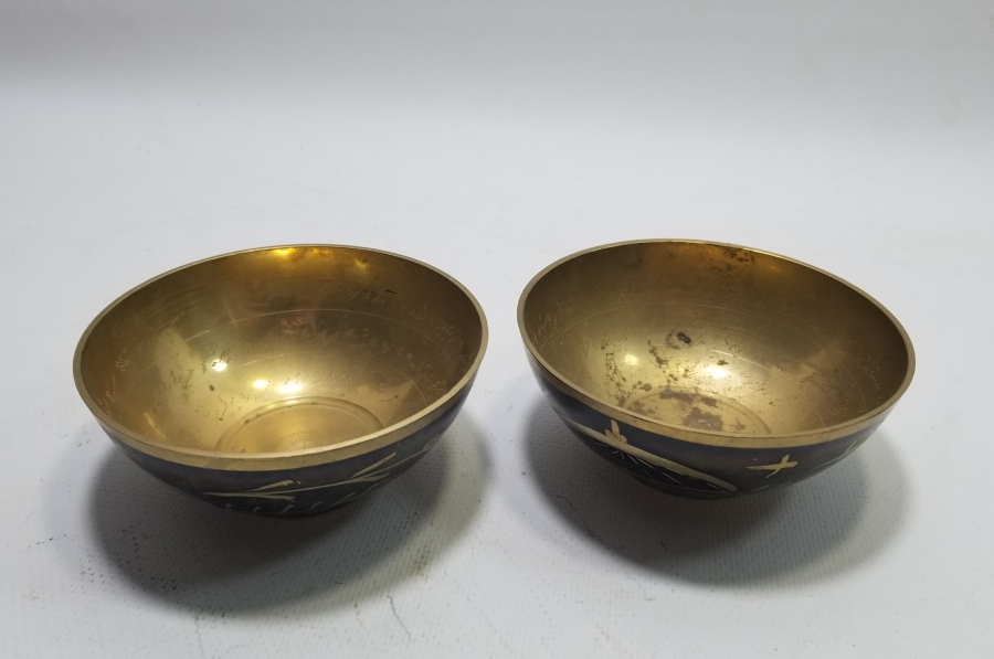 İÇ KISMI AYETLİ ANTİKA ÇİFT ŞİFA TASI