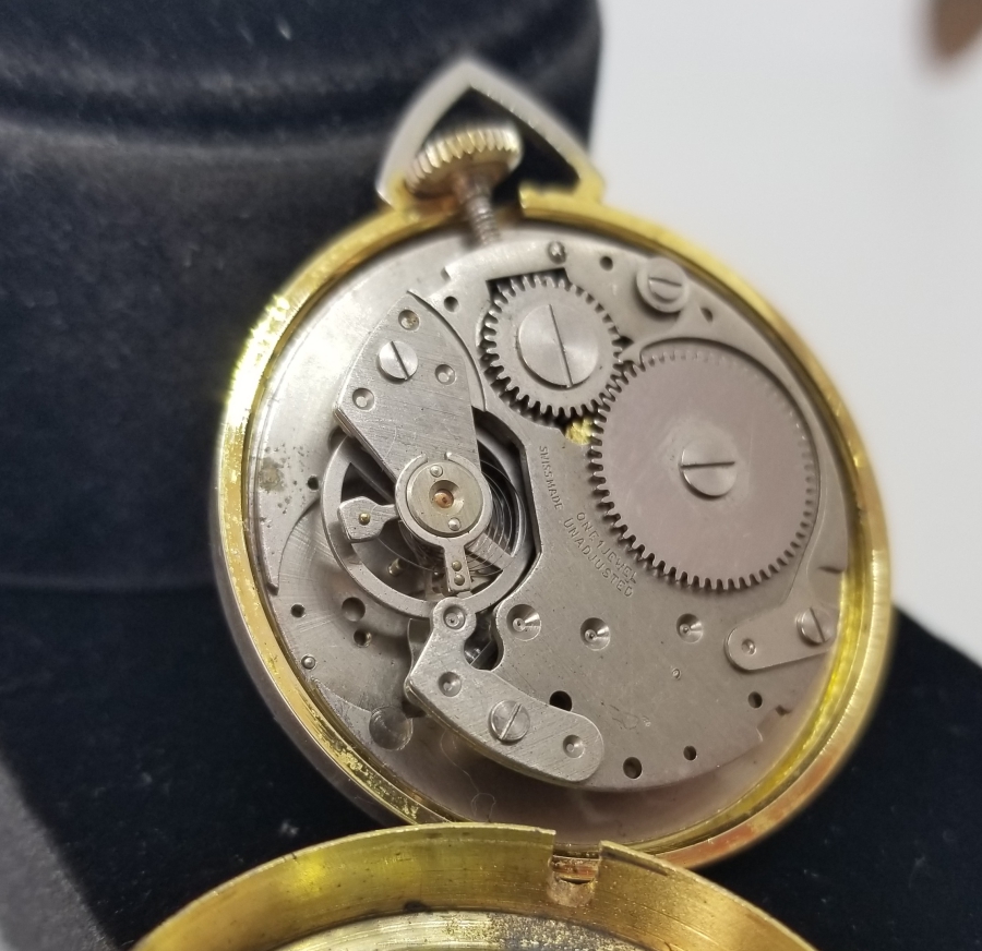 KALP FORMLU ALTIN KAPLAMA ANTİKA KOLYE SAAT