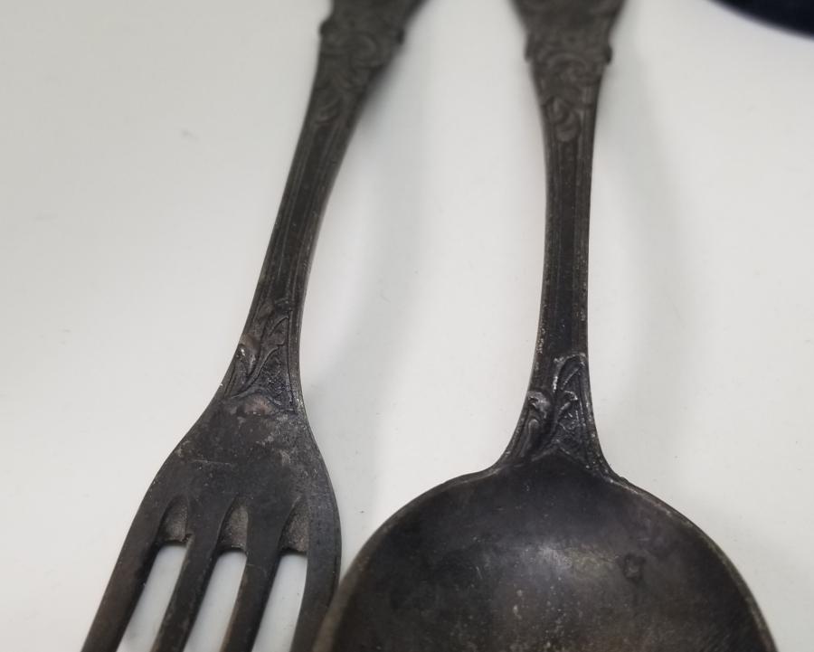 KABARTMA İŞÇİLİKLİ ANTİKA ÇİFT ÇATAL KAŞIK