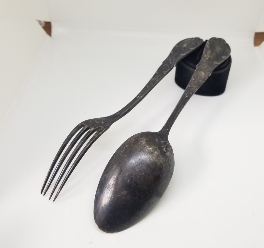 KABARTMA İŞÇİLİKLİ ANTİKA ÇİFT ÇATAL KAŞIK