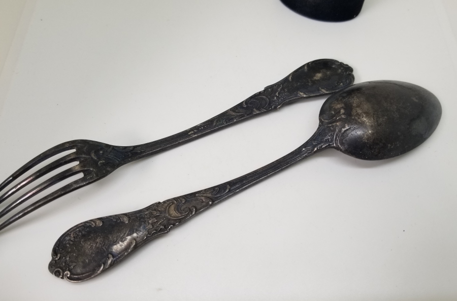 KABARTMA İŞÇİLİKLİ ANTİKA ÇİFT ÇATAL KAŞIK