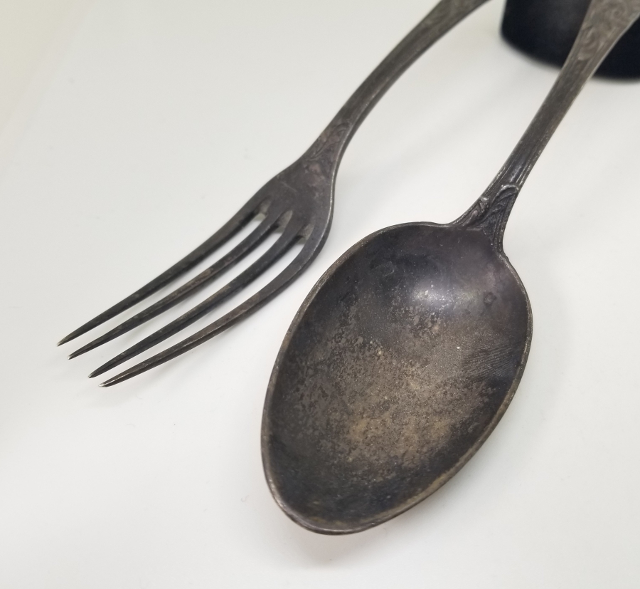 KABARTMA İŞÇİLİKLİ ANTİKA ÇİFT ÇATAL KAŞIK