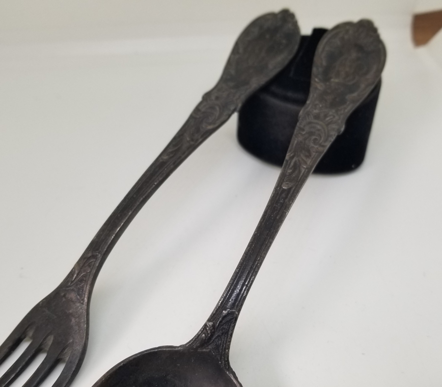 KABARTMA İŞÇİLİKLİ ANTİKA ÇİFT ÇATAL KAŞIK