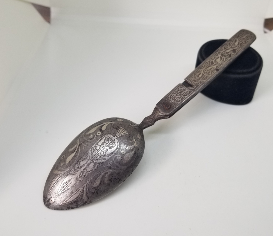 KOFGARİ İŞÇİLİKLİ OSMANLI DÖNEMİ NADİR TİPTE BURSA SEYAHAT KAŞIĞI