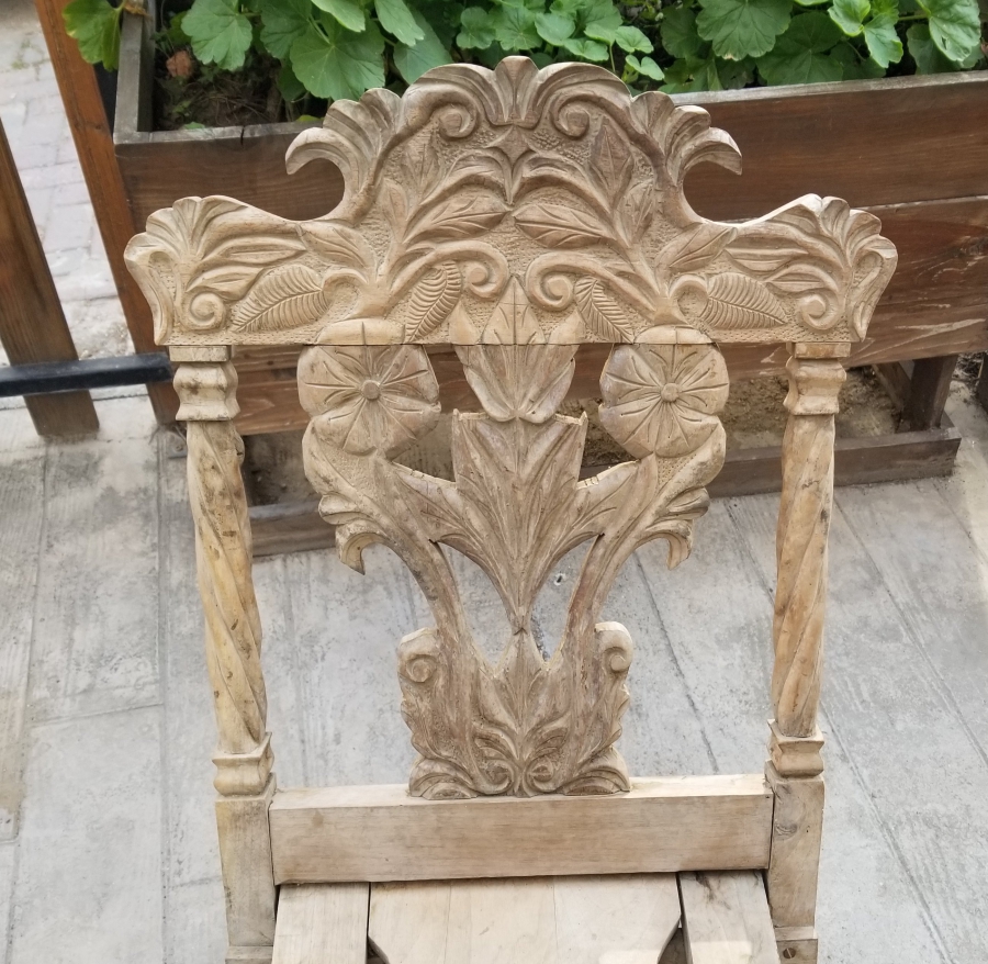 OSMANLI DÖNEMİ EL OYMA İŞÇİLİKLİ NADİR TİPTE KATLANIR SANDALYE
