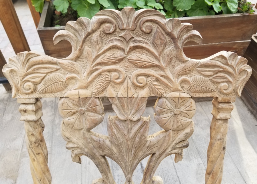 OSMANLI DÖNEMİ EL OYMA İŞÇİLİKLİ NADİR TİPTE KATLANIR SANDALYE