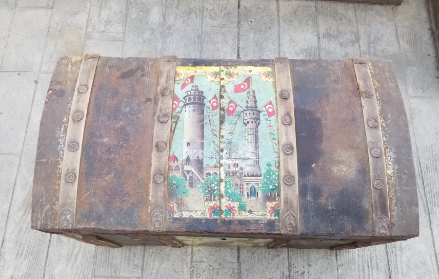 GALATA KULESİ VE TOPKAPI SARAYI SAAT KULESİ GÖRSELLİ OSMANLI DÖNEMİ SANDIK