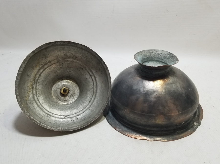 ÜZERİ YAZILI OSMANLI DÖNEMİ KAPAKLI ÇORBA KASESİ