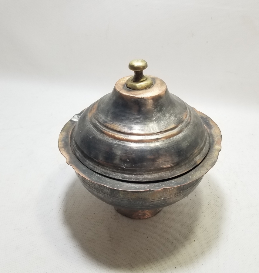 ÜZERİ YAZILI OSMANLI DÖNEMİ KAPAKLI ÇORBA KASESİ