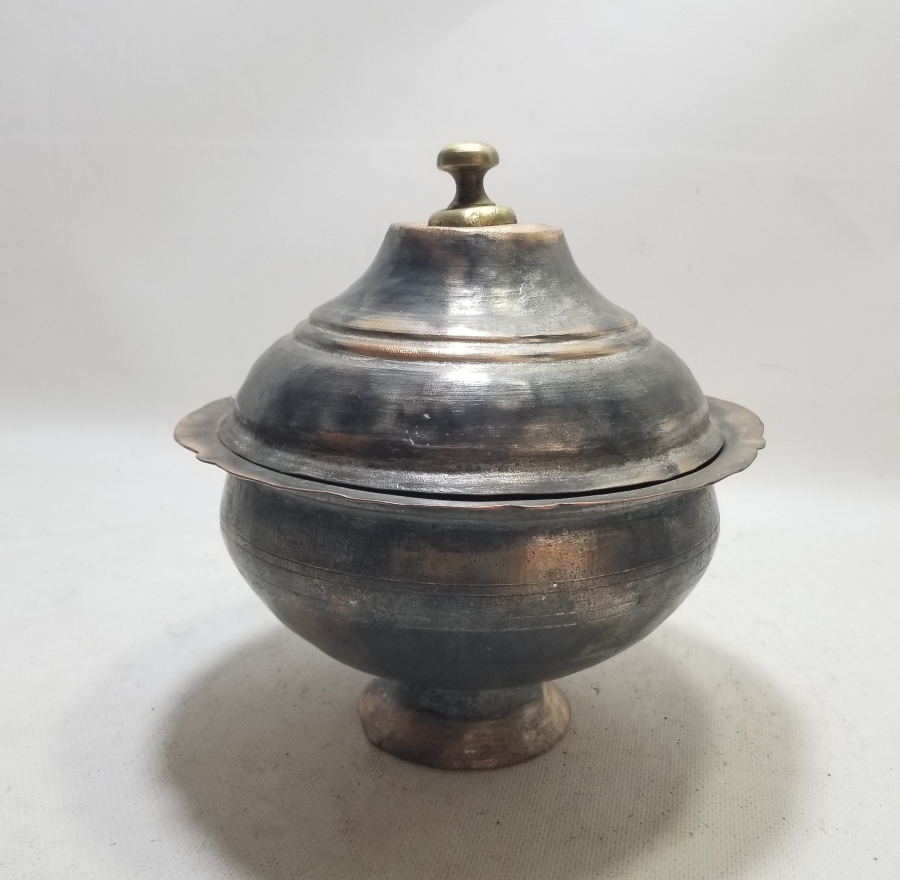 ÜZERİ YAZILI OSMANLI DÖNEMİ KAPAKLI ÇORBA KASESİ