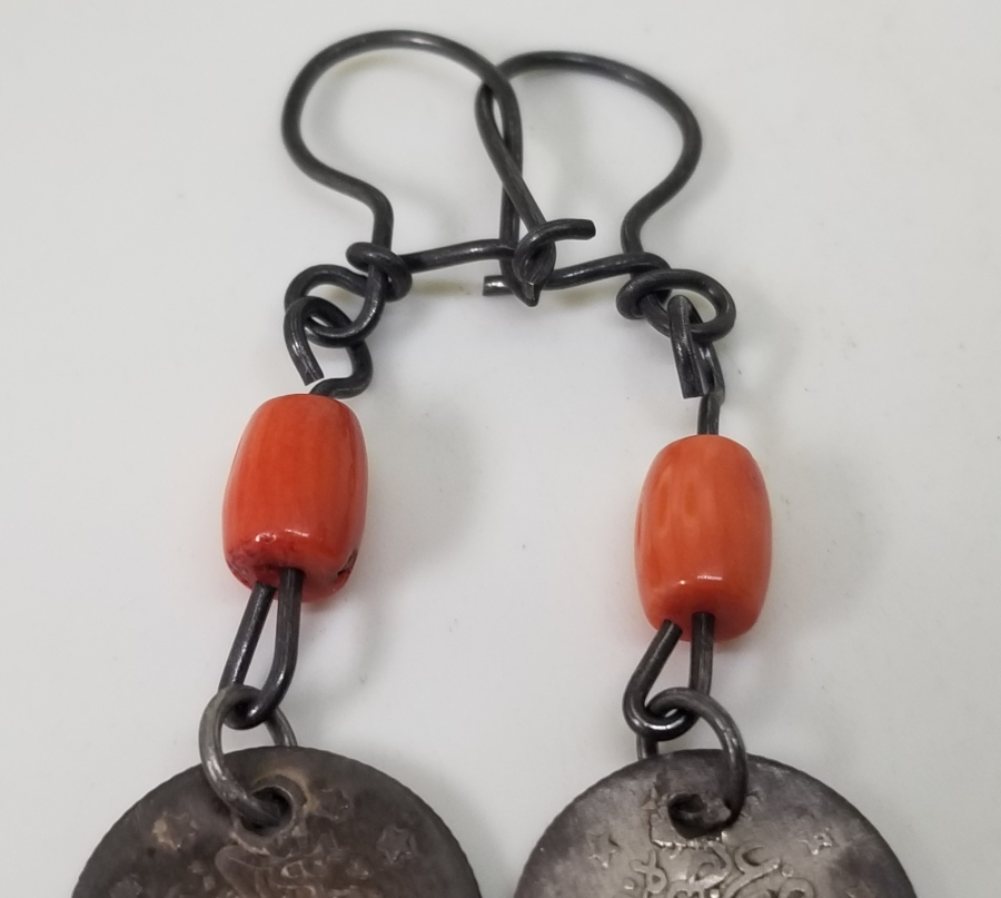 MERCANLI VE OSMANLI PARALI ÖZEL YAPIM GÜMÜŞ KÜPE