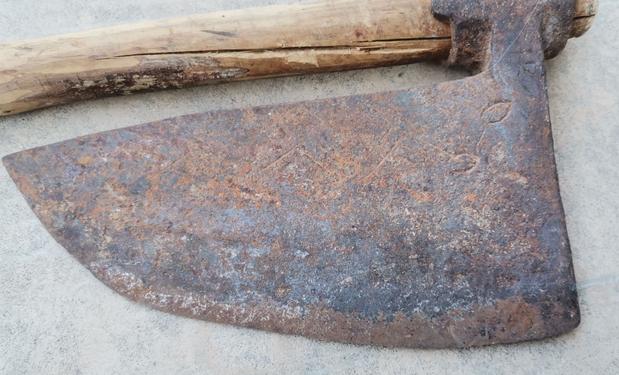 ÜZERİ USTA DAMGALI NADİR TİPTE EL YAPIMI OSMANLI DÖNEMİ TEBER