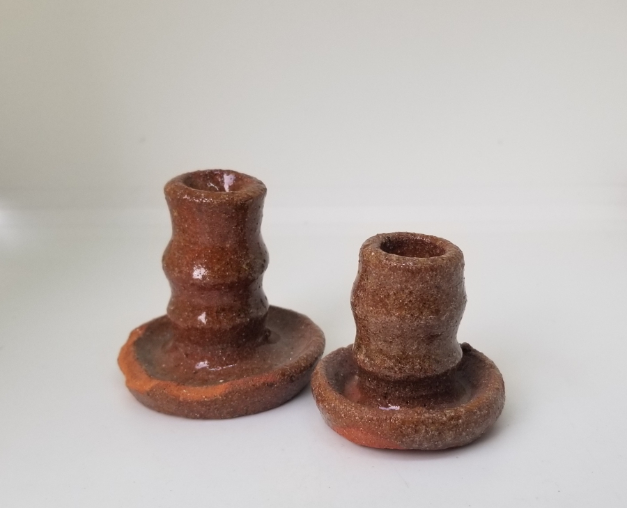 ÜZERİ SIRLI ANTİKA ÇİFT MİNYATÜR ÇANAKKALE MUMLUK