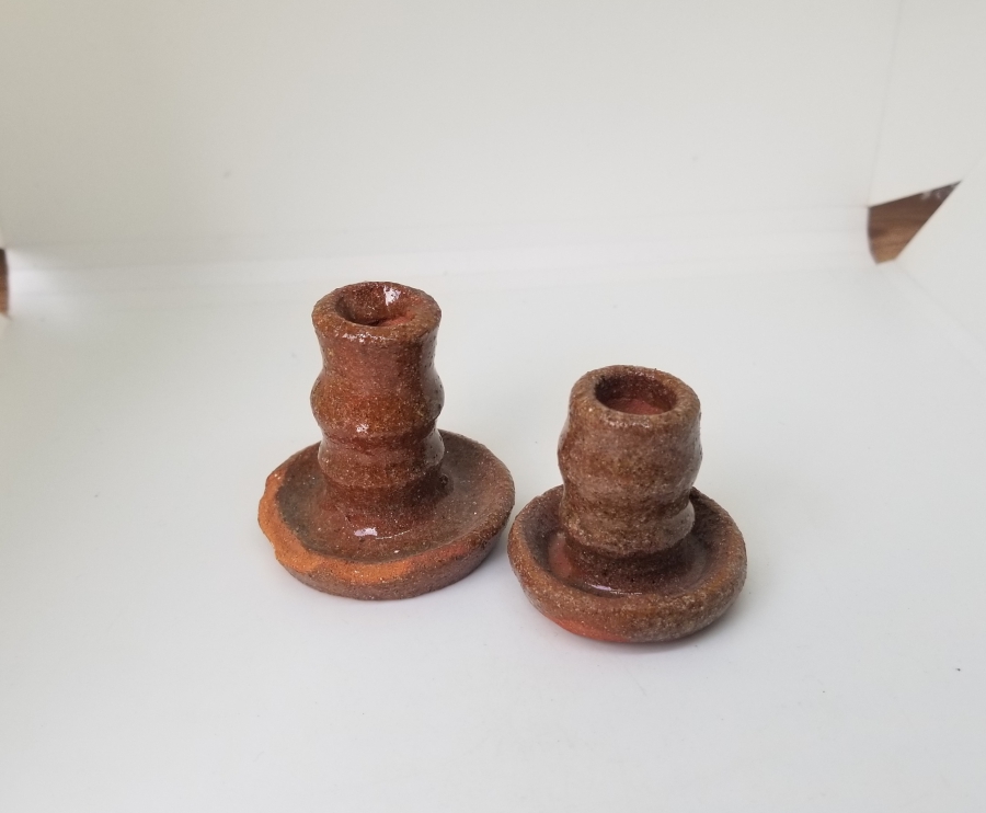 ÜZERİ SIRLI ANTİKA ÇİFT MİNYATÜR ÇANAKKALE MUMLUK