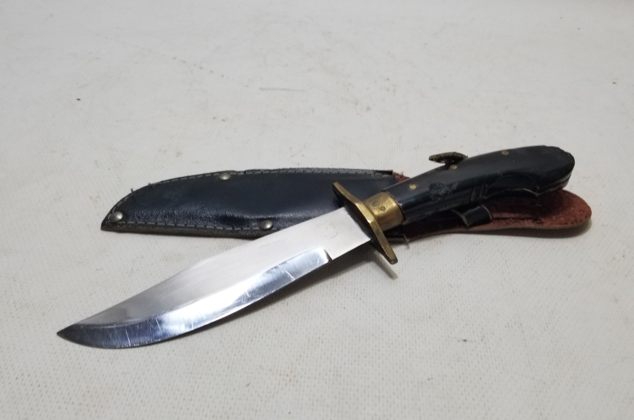 ORİJİNAL KININDA BOYNUZ SAPLI ANTİKA BURSA YAPIMI AVCI BIÇAĞI