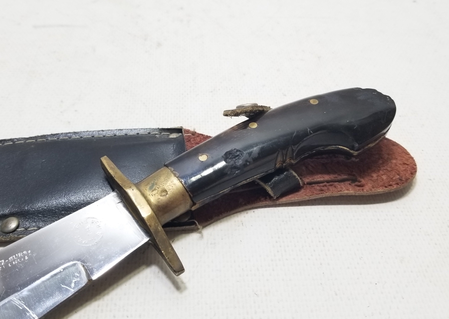 ORİJİNAL KININDA BOYNUZ SAPLI ANTİKA BURSA YAPIMI AVCI BIÇAĞI