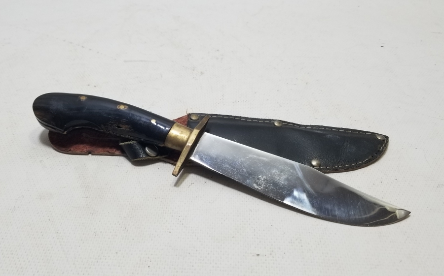 ORİJİNAL KININDA BOYNUZ SAPLI ANTİKA BURSA YAPIMI AVCI BIÇAĞI