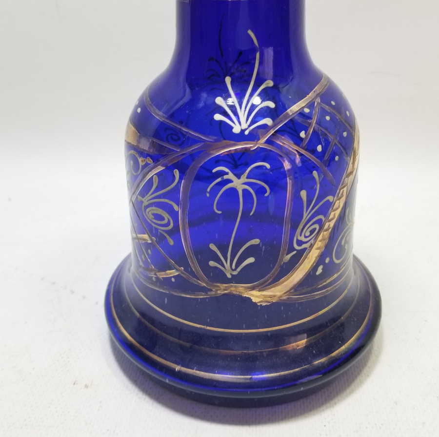 ALTIN VARAKLI VE MİNE İŞÇİLİKLİ OSMANLI DÖNEMİ NARGİLE ŞİŞESİ