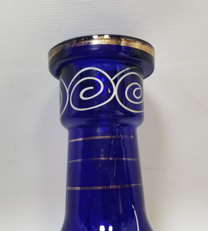 ALTIN VARAKLI VE MİNE İŞÇİLİKLİ OSMANLI DÖNEMİ NARGİLE ŞİŞESİ