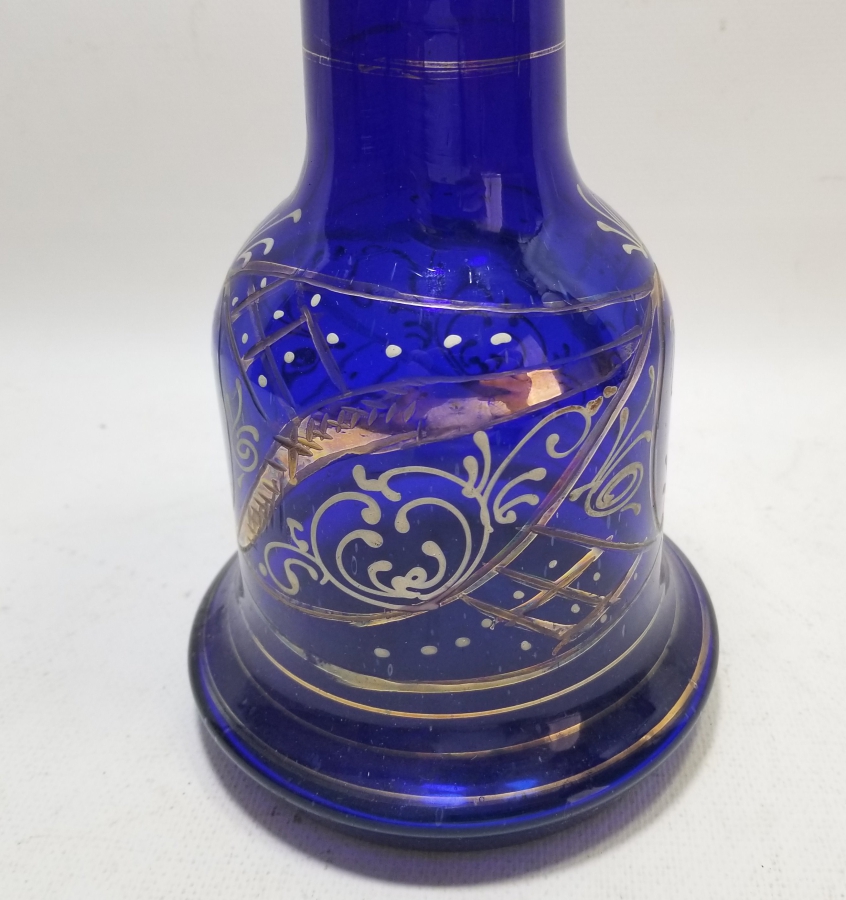 ALTIN VARAKLI VE MİNE İŞÇİLİKLİ OSMANLI DÖNEMİ NARGİLE ŞİŞESİ