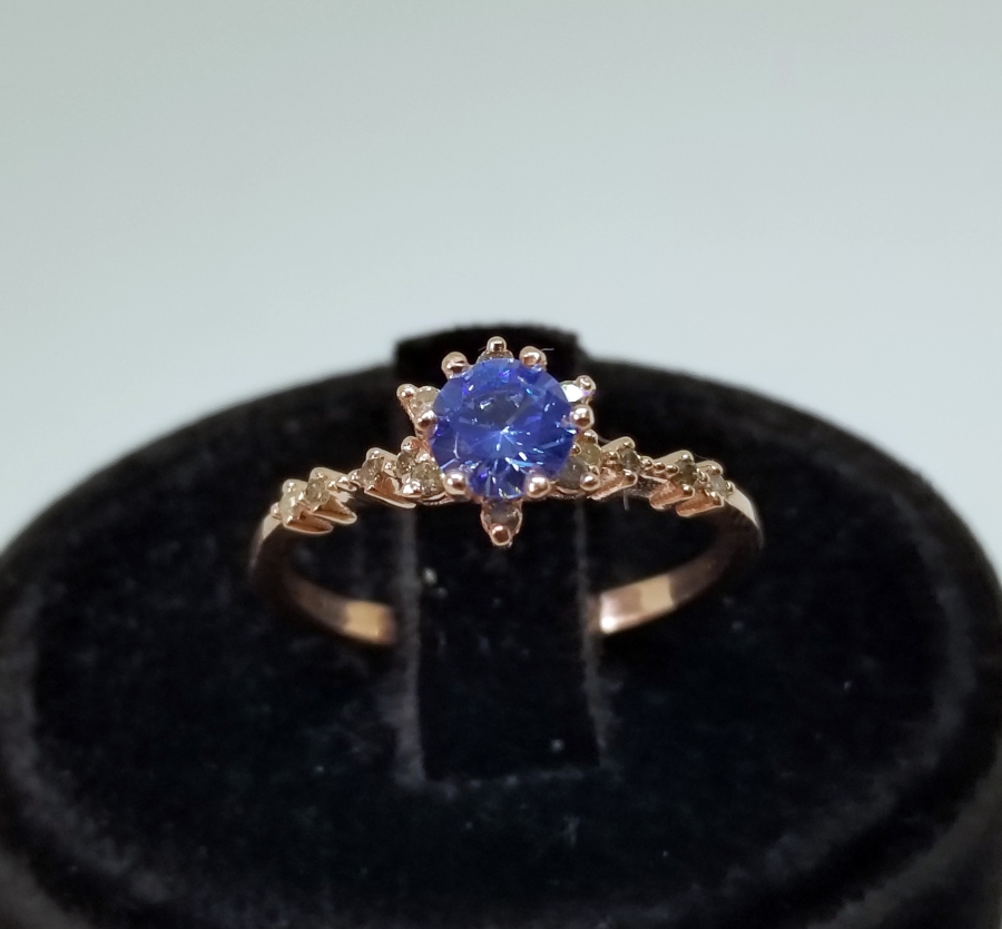 SAFİR VE PIRLANTA TAŞLI ÖZEL YAPIM YÜZÜK