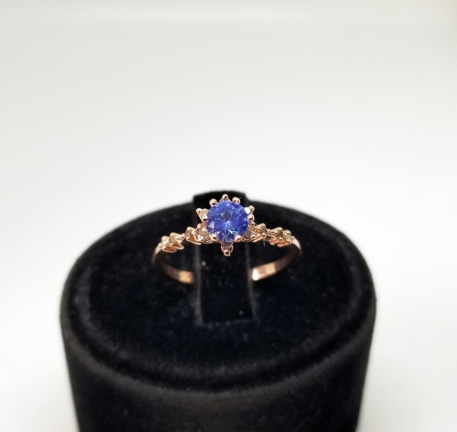 SAFİR VE PIRLANTA TAŞLI ÖZEL YAPIM YÜZÜK