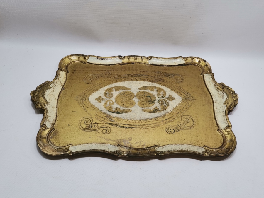 ÜZERİ ALTIN VARAKLI OSMANLI DÖNEMİ LEVANTEN İŞİ BÜYÜK BOY KAHVE TEPSİSİ