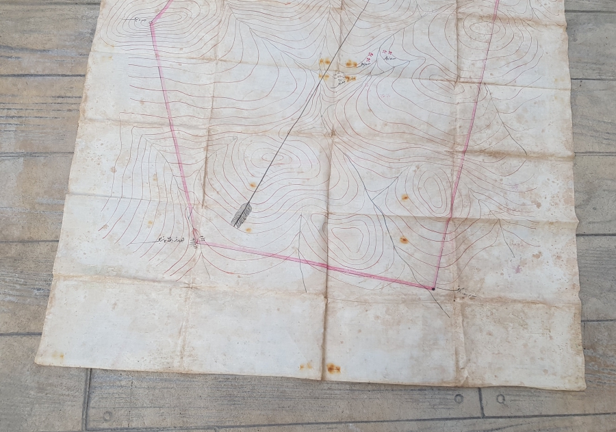 OSMANLI DÖNEMİ EL ÇİZİMİ ÇOK NADİR DEV BOY BALIKESİR İLE İLGİLİ MADEN HARİTASI