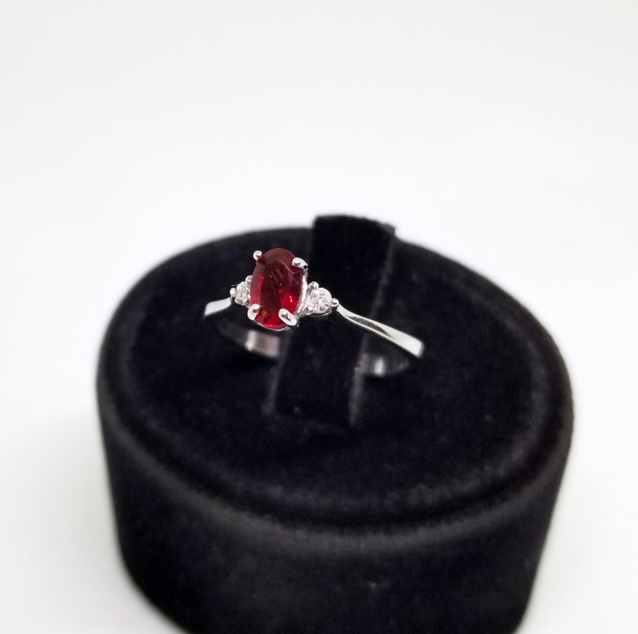 YAKUT VE PIRLANTA TAŞLI ÖZEL YAPIM YÜZÜK