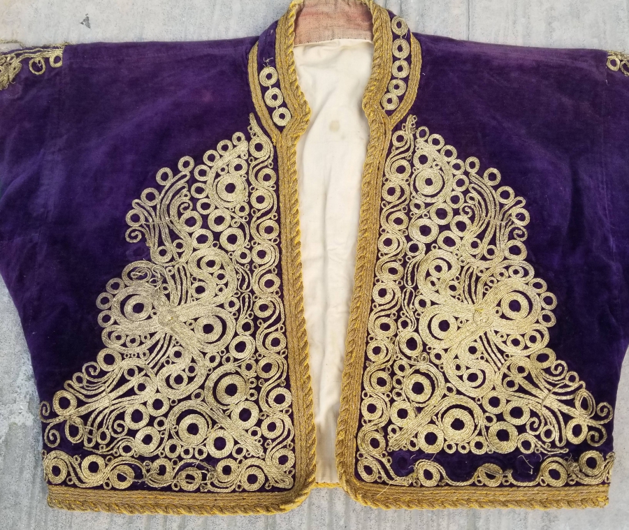 OSMANLI DÖNEMİ SIRMA İŞÇİLİKLİ KADİFE CEPKEN