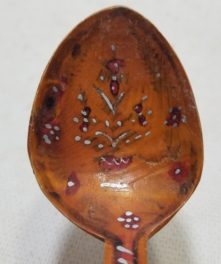 OSMANLI DÖNEMİ EL BOYAMA TAHTA KAŞIK