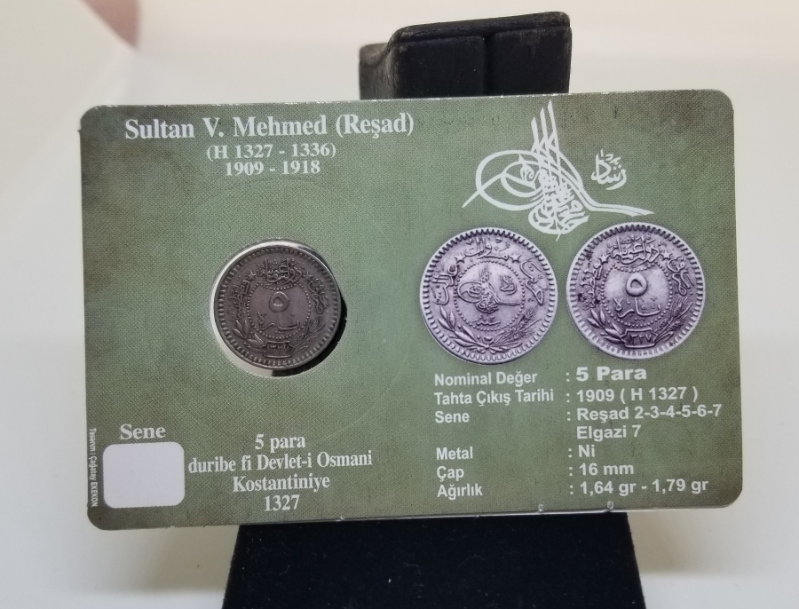 MEHMED REŞAD HAN DÖNEMİ KAPAMASINDA NİKEL 5 PARA