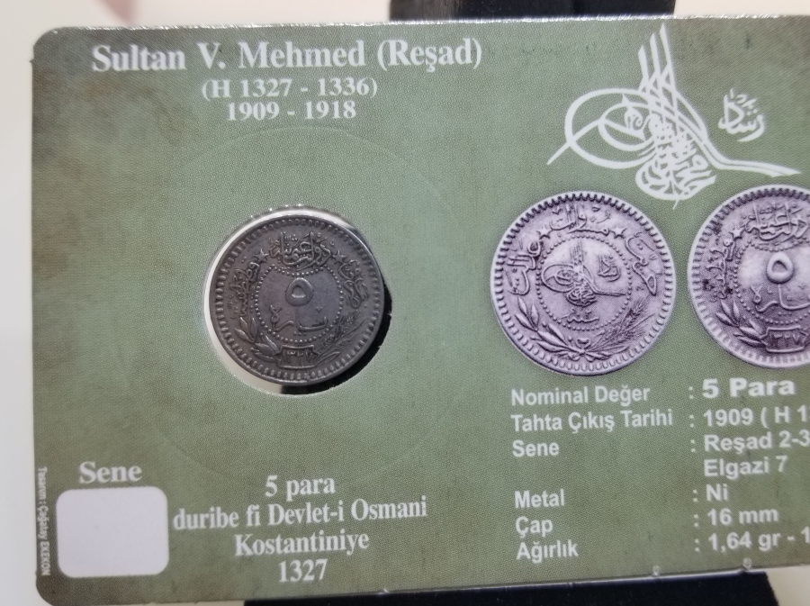 MEHMED REŞAD HAN DÖNEMİ KAPAMASINDA NİKEL 5 PARA