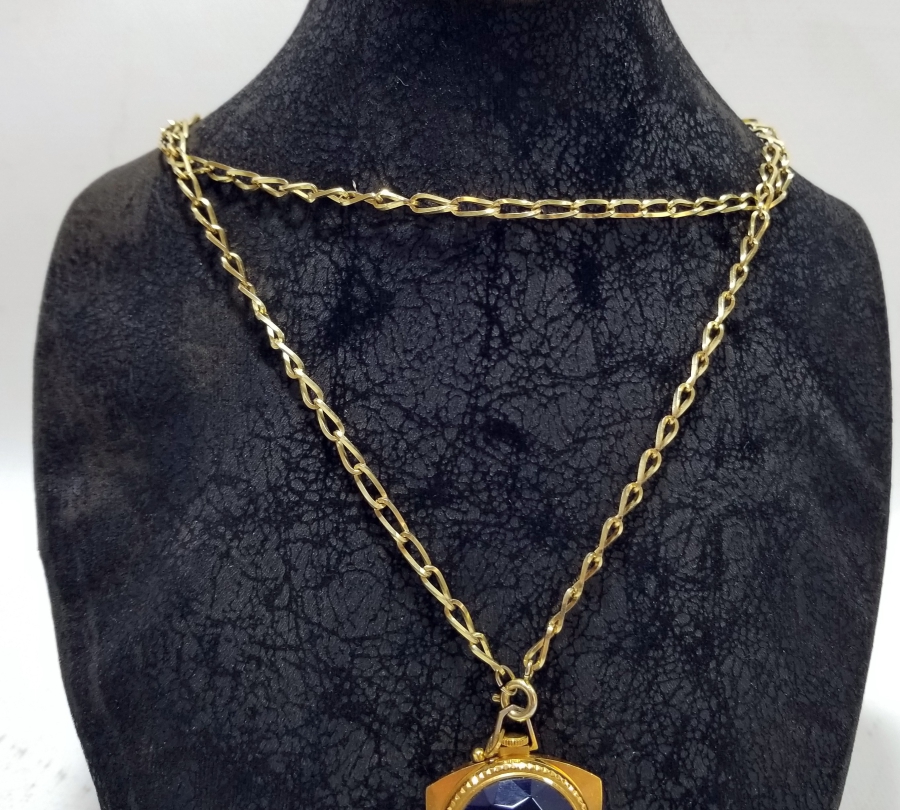 SOVYET RUSYA YAPIMI ALTIN KAPLAMA KURMALI KOLYE SAAT