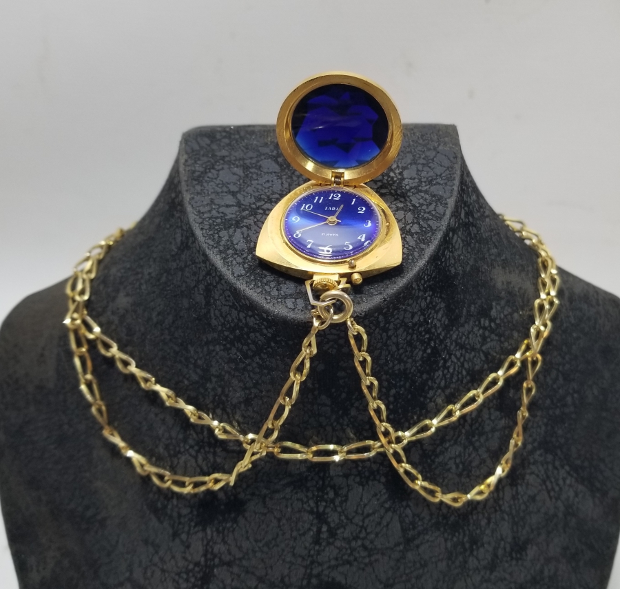 SOVYET RUSYA YAPIMI ALTIN KAPLAMA KURMALI KOLYE SAAT